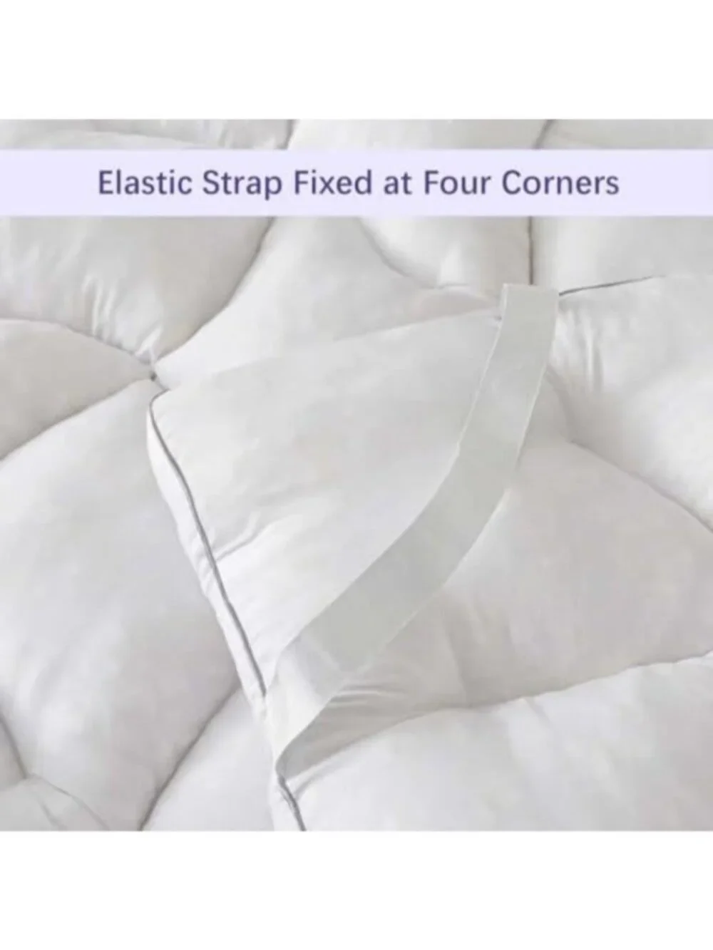 Memory Foam Mattress Topper King Pressure-Relieving Bed Topper with Secure Strap - Picture 3 of 6